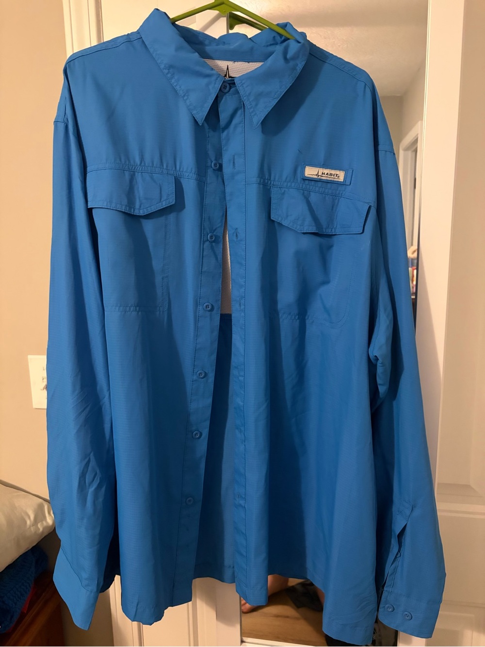 Blue Men’s Lightweight Button-Up Shirt Jacket -